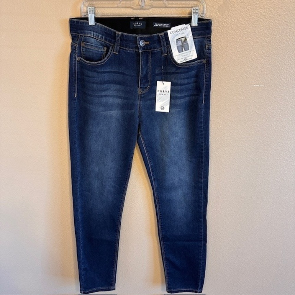 NWT Curve Appeal Women's Comfort Waist High Rise Skinny Stretch Jeans 10/30 - Picture 2 of 8
